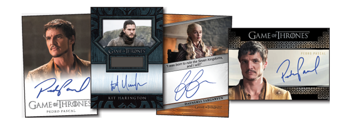Autograph cards of Pascal, Harington, Clarke and Martin